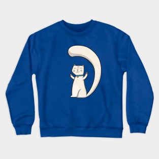 Happy White Cat Crewneck Sweatshirt